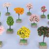 Кукольный домик Мини Искусственное дерево Ива Клен Вишня Модель Украшения Садовые украшения