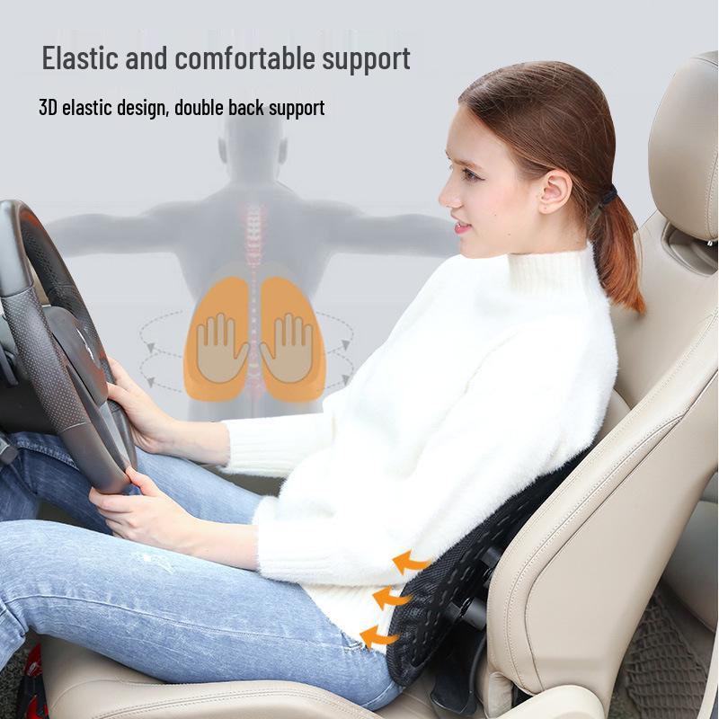Эргономичная подушка для поясничной поддержки для автомобиля и офиса - Дышащая, удобная, с двойной спинкой