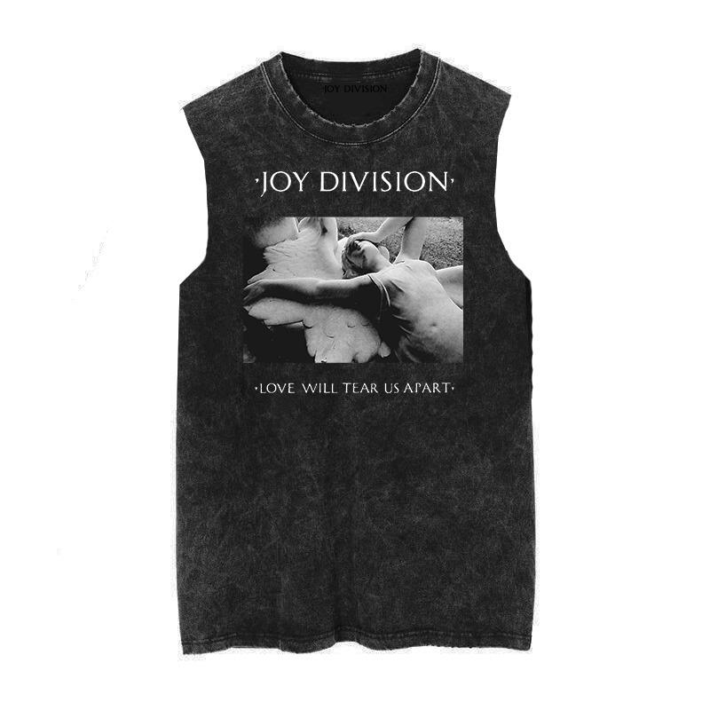 Joy Division Radio Wave Chart Happy Divisive Rock Do Old Washed Vintage Batik Sleeveless Vest Tank
