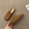 Fashion Mules Slippers Women Shoes Khaki Casual Slippers Flat Cover Toe Slides Platform Loafers Comfortable Versatile Women's Pantofle