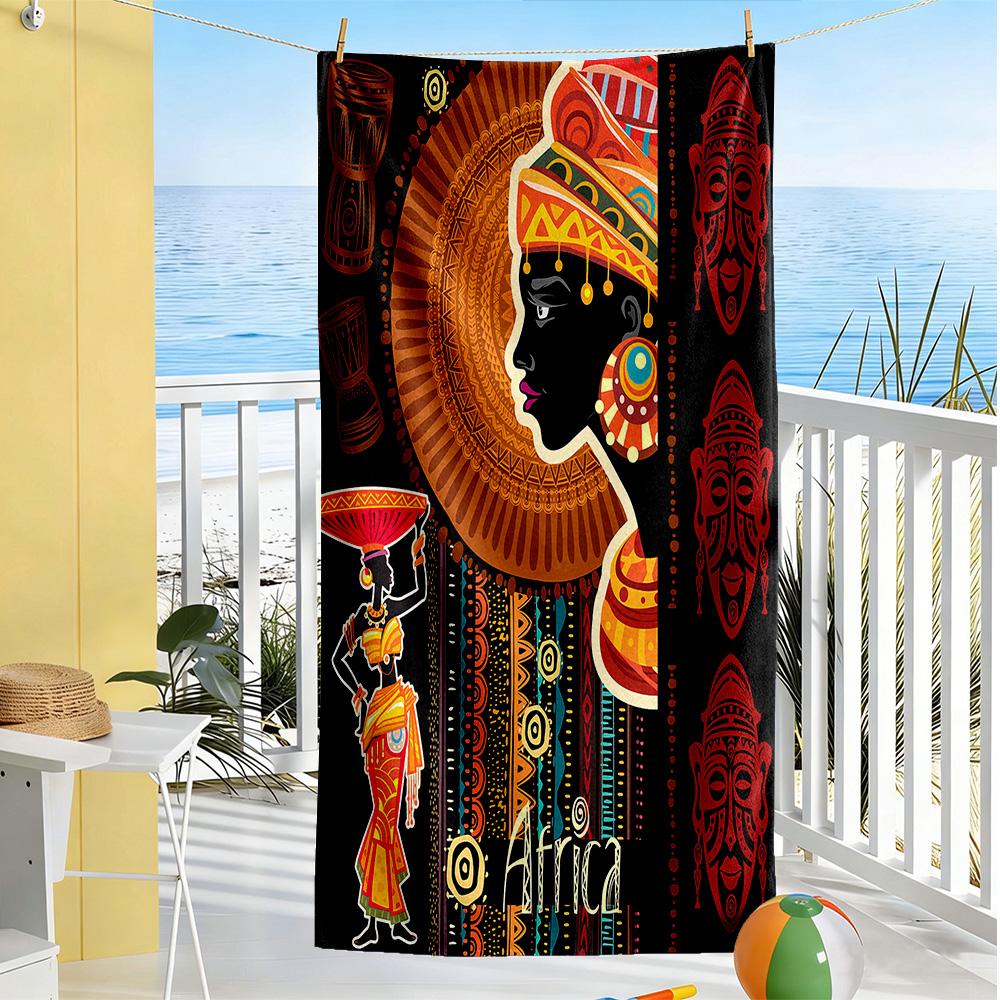 African Style Beach Towel Super Soft Microfiber Quickdry Fabric Comfortable Lightweight Perfect for Traveling Yoga Camping and Swimming