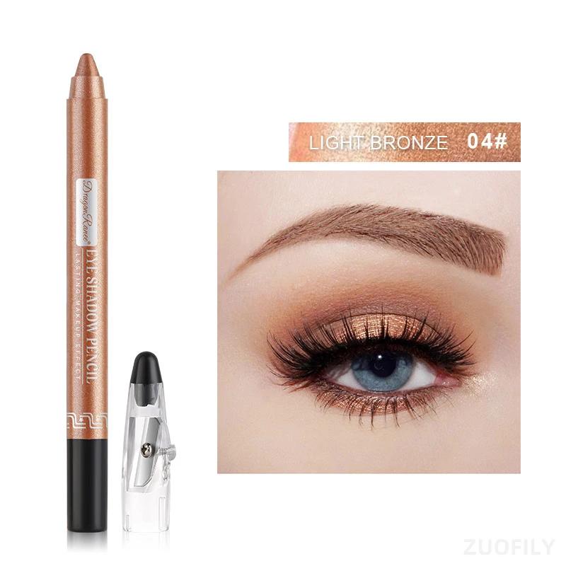 12 Color Highlighter Eyeshadow Pencil Waterproof Glitter Matte Nude Eye Shadow Makeup Pigment Cosmetics Blue White Eyeliner Pen