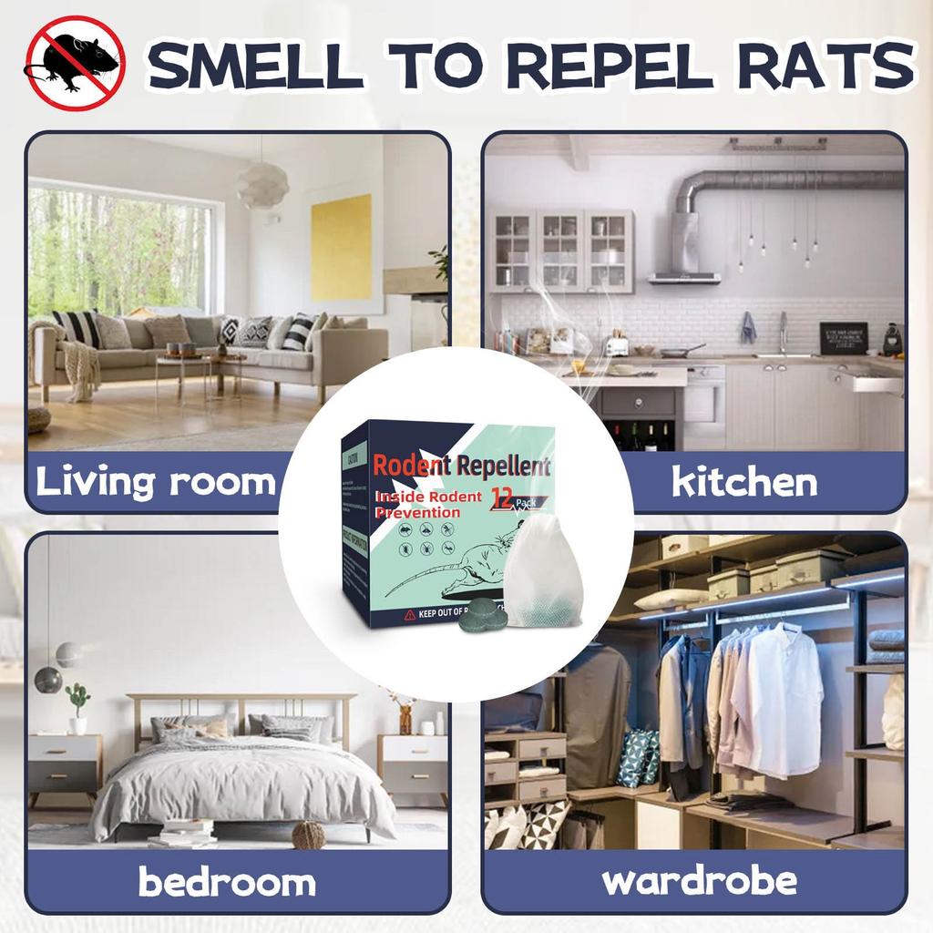 12 Pack Peppermint Oil For Mice Rats Squirrel Indoor & Outdoor Use, Natural Rat Mouse Deterrent Family & Pet Safe