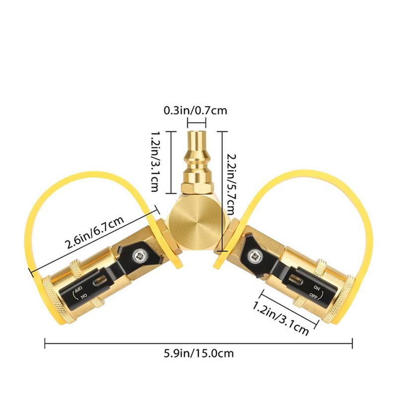 Быстросъемный Y-образный разветвитель 2-ходовой адаптер с быстросъемными шланговыми фитингами 1/4 дюйма Разъем Быстрое соединение Разъединение Y