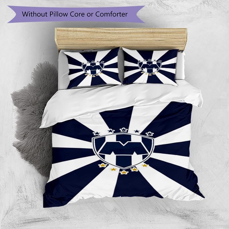 Monter-rey Football Crest Art Printed Pattern Duvet Cover Set – includes 1 duvet cover and 2 matching pillowcases Bedroom decor Christmas gifts