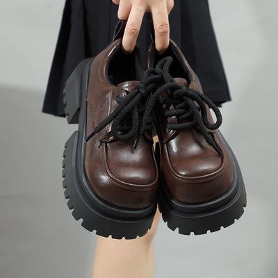 Увеличивающие рост универсальные ретро туфли Мэри Джейн одинарные черные британские на толстом каблуке платформе маленькие кожаные туфли женские новые осень и зима