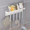 Kitchen Storage Rack Organizer with Hooks Easy To Install No-Drill Wall-Mounted Organizer Kitchen