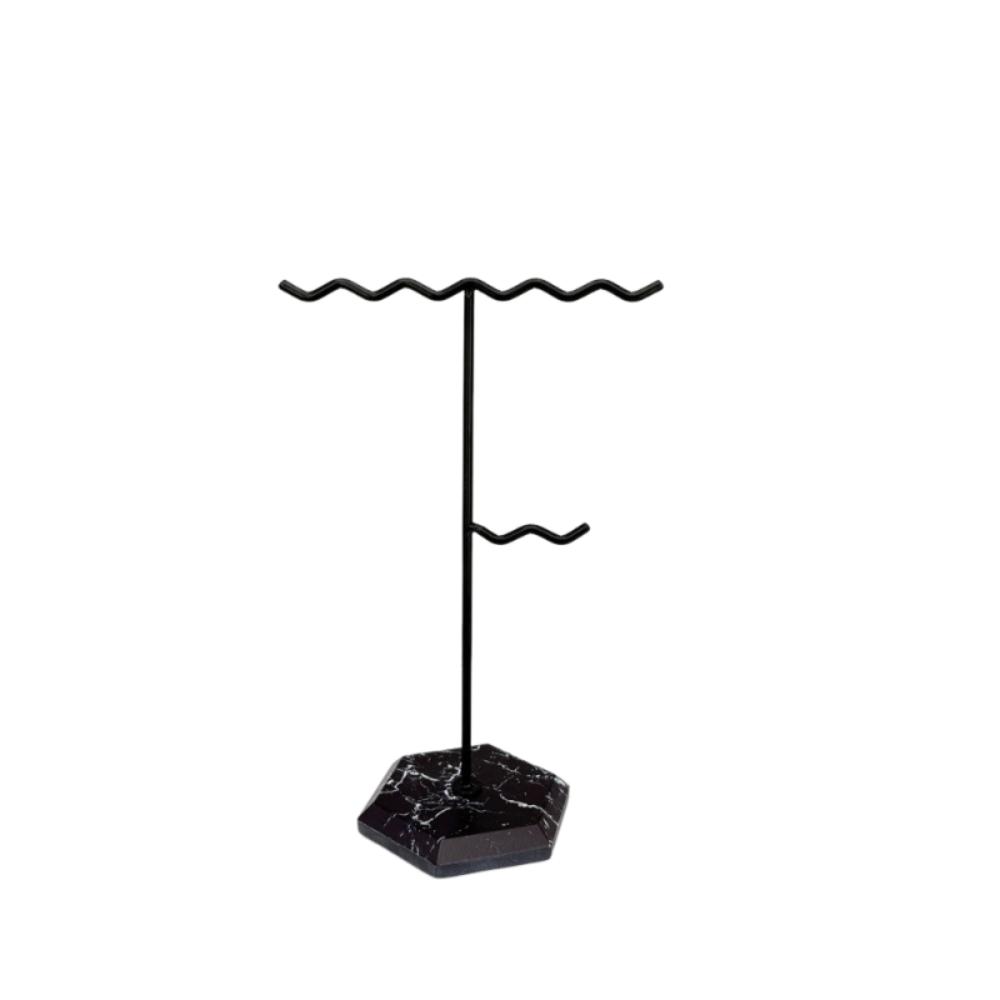 Wave-Shaped Top Metal Jewelry Organizer Decorative Modern Necklace Holder Creative Space Saving Jewelry Display Stand Gifts