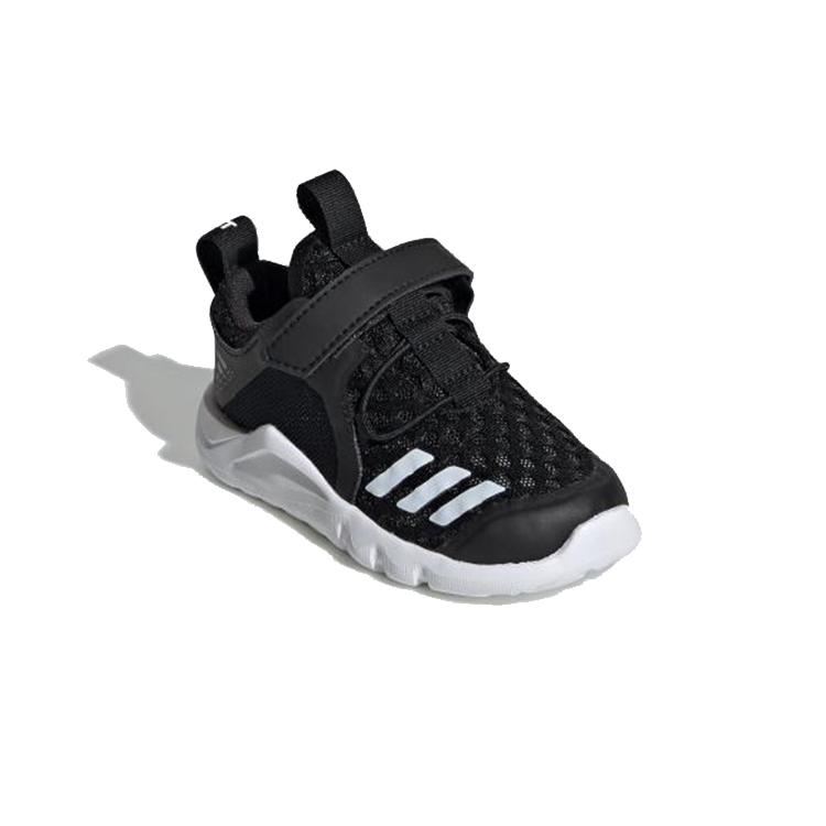 adidas Rapidafle Износостойкие Дышащие Низкие Детские Кроссовки Черно-Белые Для Младенцев и Малышей G28706
