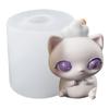 Cartoon Cat Casting Die Baby Kitten With Weather Decor Soft Silicone Stencil For Chocolate Soap Candle Wax DIY Craft