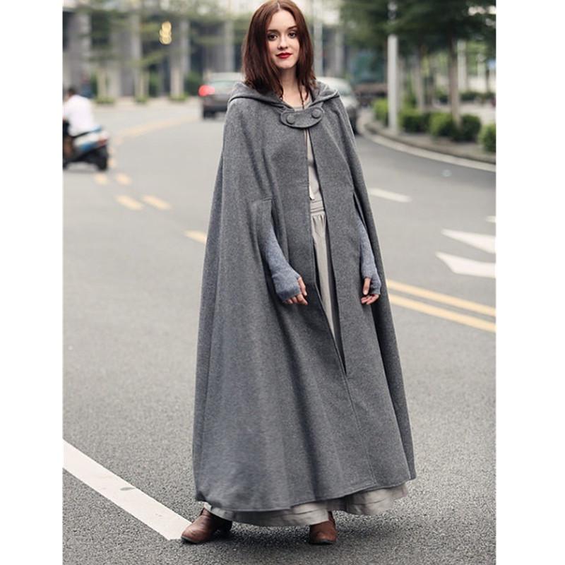 European and American Hooded Shawl Cape Coat for Women - Five Colors