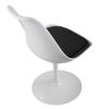 Вращающийся стул Tulip Side Chair для кухни и столовой, бар с мягким сиденьем и изогнутой спинкой, белый и черный