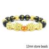 Natural Obsidian Six Character Beads Bracelet Lucky Feng Shui Pi Xiu Pi Yao Bracelet Men Wealthy Amulet Brecelets Women Jewelry