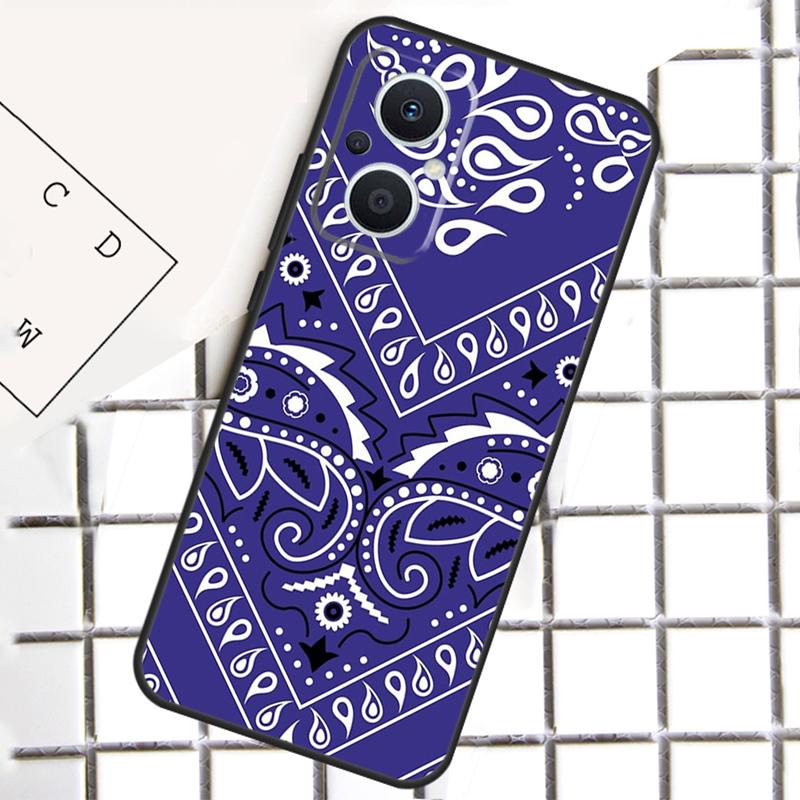 Blue Bandana Phone Case For OPPO Reno 14F 13F 12F 11F 10 Pro 8T 7 8 Lite OPPO Find X8 X6 X5 X9 Pro Cover