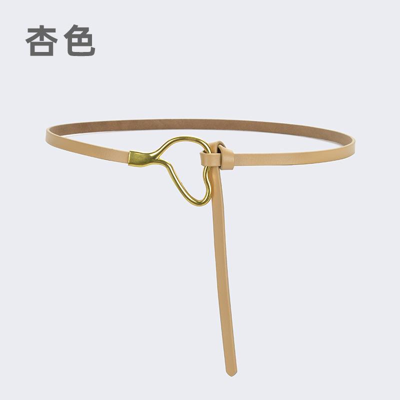 Женский кожаный ремень с узлом и украшением из классической рубашки, простой тонкий пояс из натуральной воловьей кожи, модный