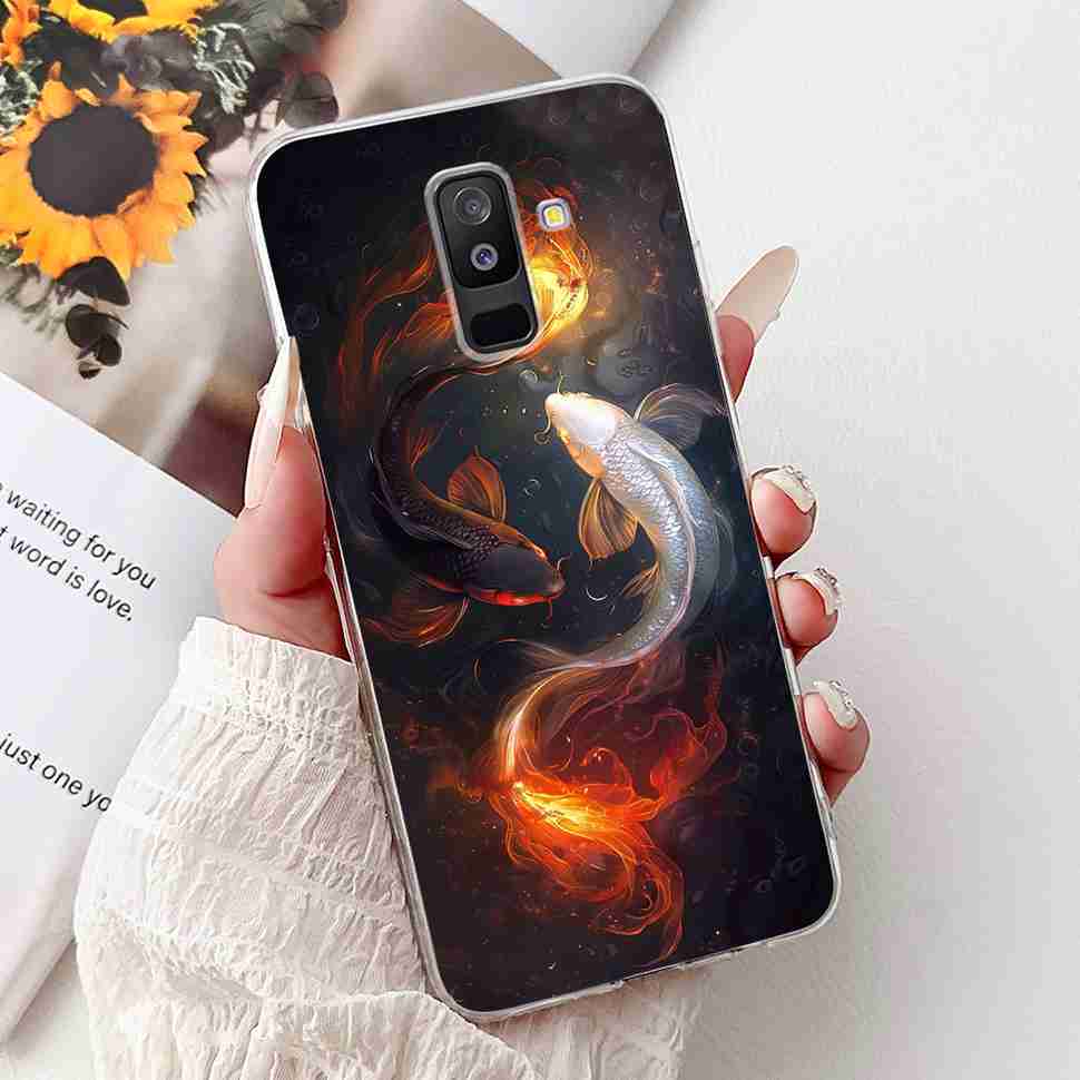 Для Samsung Galaxy A6+ 2018 6.0" Чехол Модный Цветной Счастливые Цветы Мягкий Силиконовый Чехол Для Samsung A6+ A6 Plus SM-A605FN Чехлы