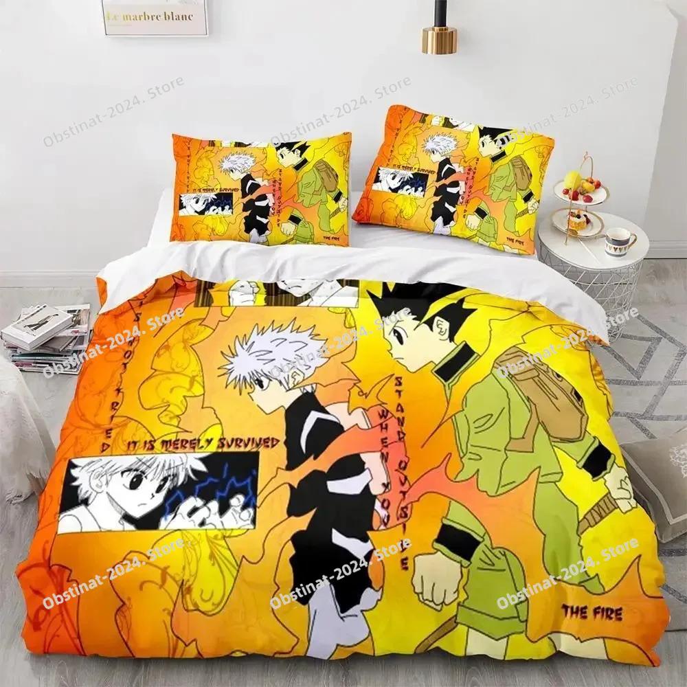 Новый модный Комплект постельного белья HUNTER×HUNTER Односпальный Двуспальный Full Queen King-Size Размеры Размеры Комплект постельного белья Взрослые Дети Спальня Пододеяльник Комплекты 3D