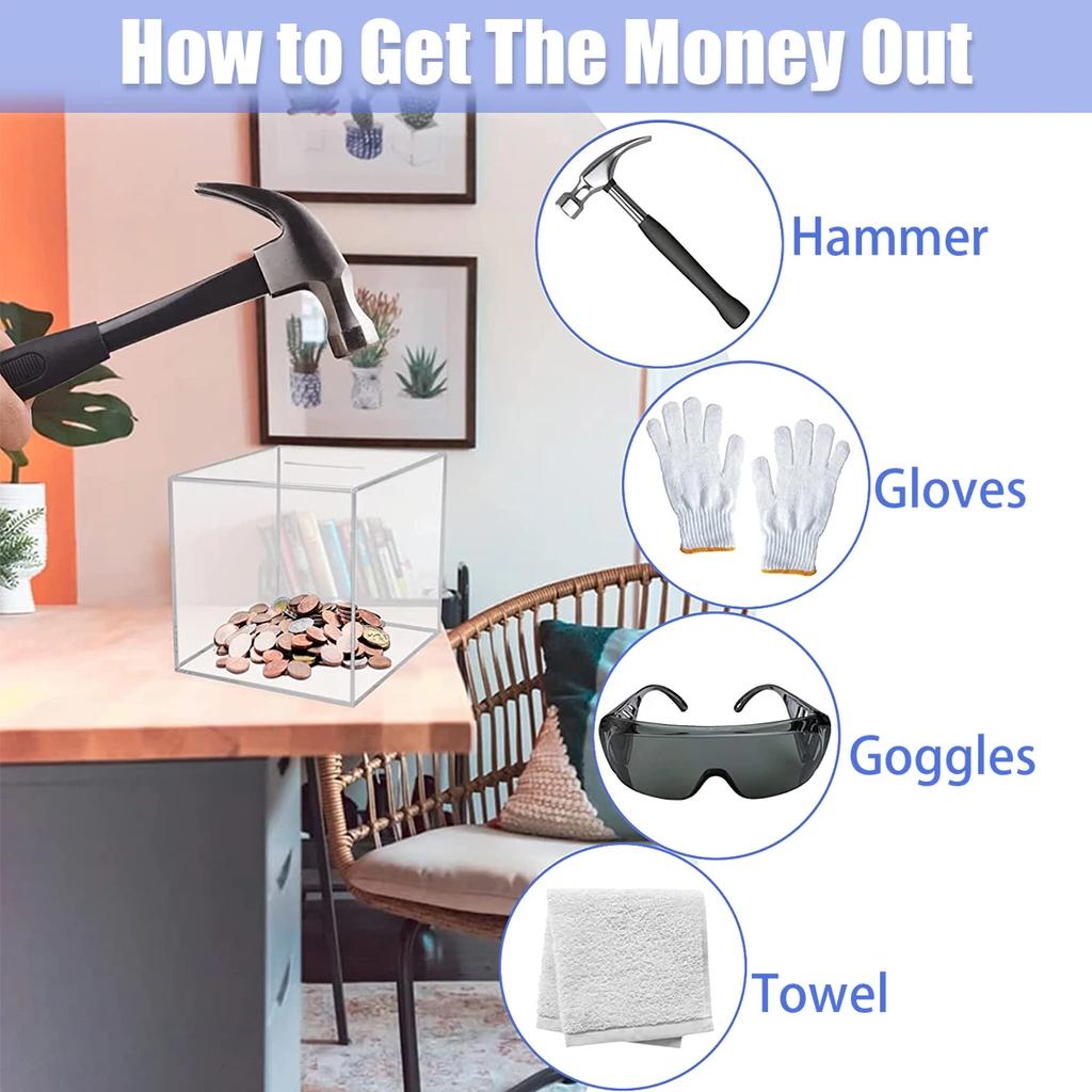 Копилка прочная акриловая копилка прозрачная копилка куб копилка коробка для хранения монет коробка для монет банкнот tirelire