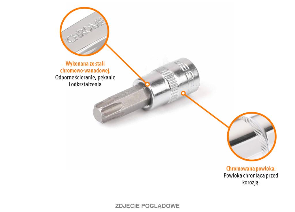 Klucz Nasadowy 1/4" Z Bitem Torx 37 Mm/T27 /Teger