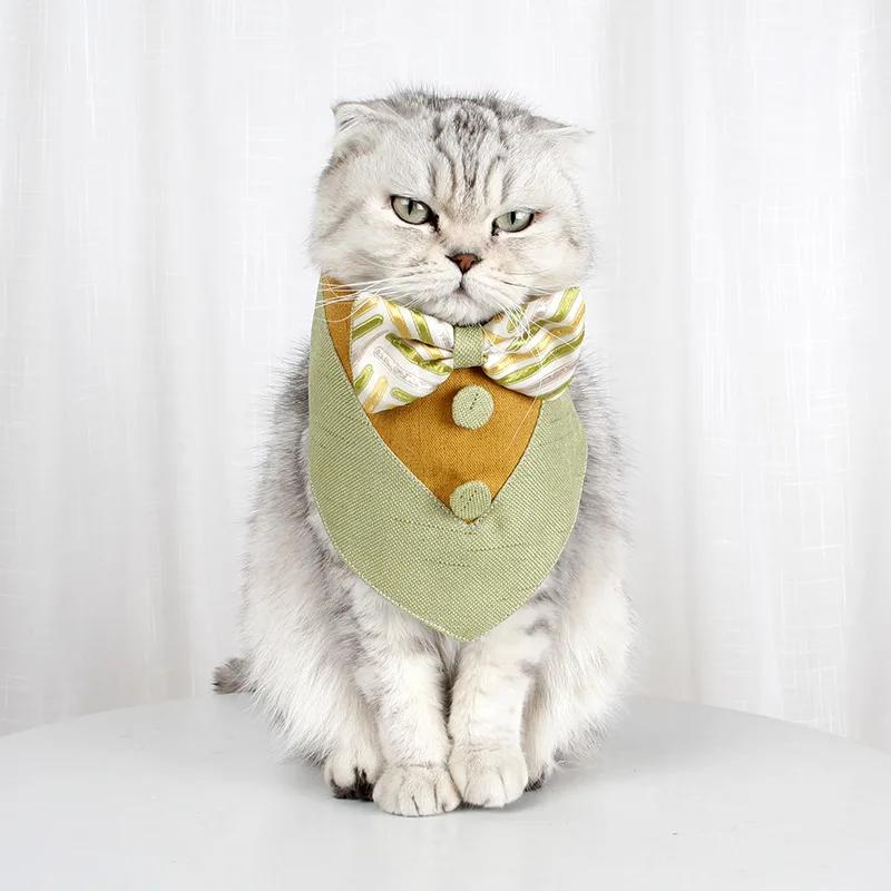 Нагрудники для домашних кошек и собак, маленькие и большие, шарф, моющийся, с принтом, щенок, платок, галстук-бабочка, аксессуары для домашних кошек, подарки