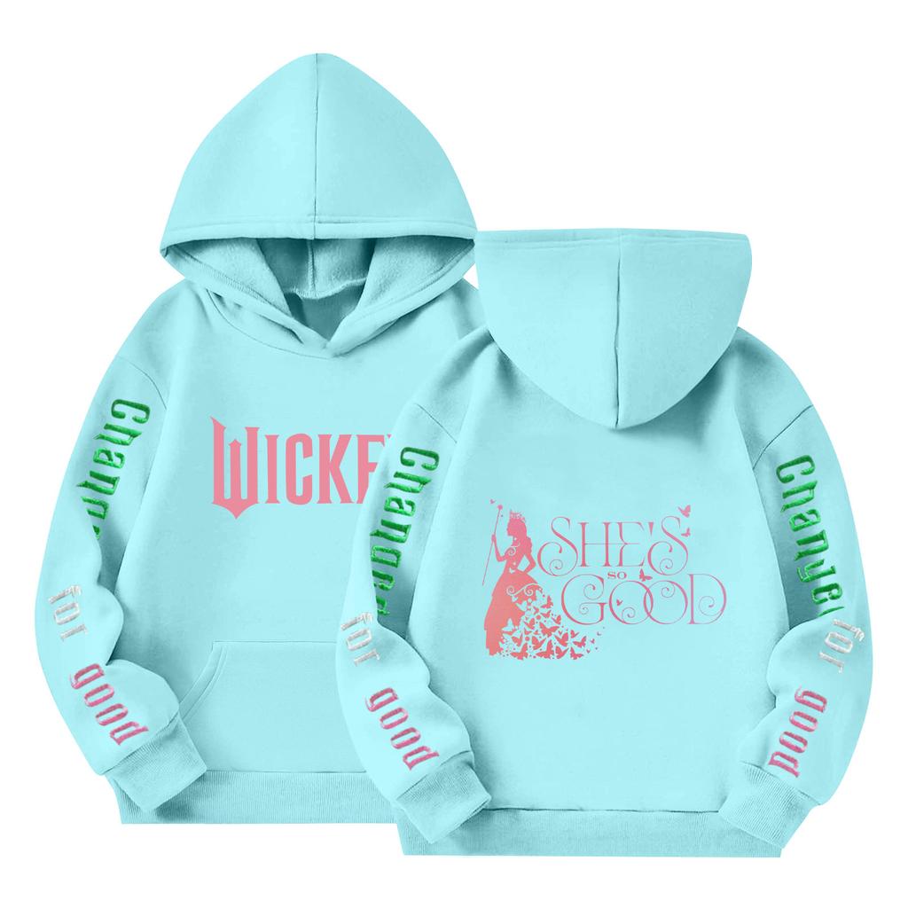 Детский пуловер с длинным рукавом, свободного кроя, с принтом букв, капюшоном на шнурке