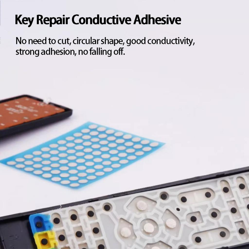 96 шт. 6 мм токопроводящие клейкие точки, лента для ремонта кнопок пульта и контроллера, водонепроницаемая лента, подходит для фиксации кнопок