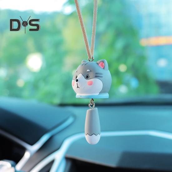 Зеркало заднего вида подвесное украшение в форме милого животного с шнурком легко устанавливается украшение для салона автомобиля