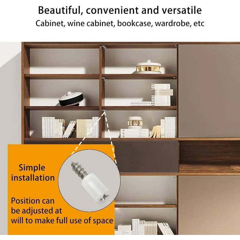 Самонарезающий винт Держатель пластины для гардероба Кронштейны для перегородки шкафа Фиксированные винты Опорные колышки для полок с нескользящей втулкой