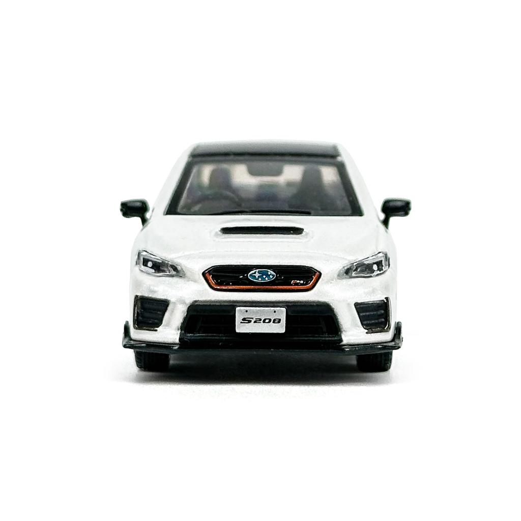 PAUDI MODEL 1/64 scale Subaru WRX STI S208 Right Pedestal Diecast Model Car White