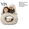 Small Religious Sculpture for Desk Holy Family Resin Figurine, Vintage Nativity Scene Statue, Mini Spiritual Gift Housewarming Jesus Birth Desktop