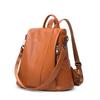 Street Trend Women's Luggage Leather Goods Solid Color Backpack Leather Sewing Line Women's Backpack