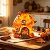 Осенний домашний декор, светящаяся фигурка домика-тыквы из смолы, ночник-домик на Хэллоуин, декоративная витрина, лампочка для декора стола на Праздник урожая