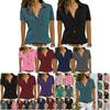Women Neck V Short Sleeve Shirt Blouse Ladies Summer Tshirt Tops Tee Plus Size