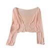 Women's Lace-Up Mesh Cardigan - Sun Protection Short Sleeve Summer Cover-Up, Ice Silk Shawl Top