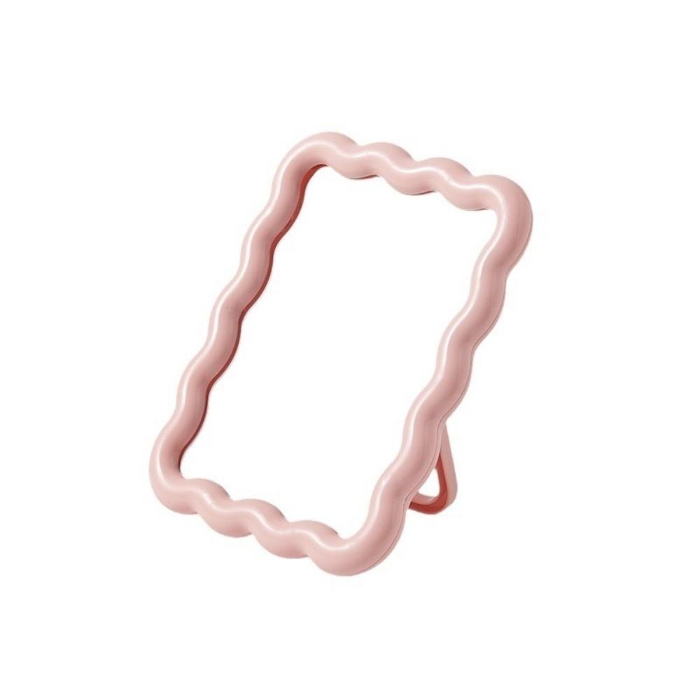 Foldable Wavy Makeup Mirror Solid Color Corrugated Desktop Mirror Back-to-school