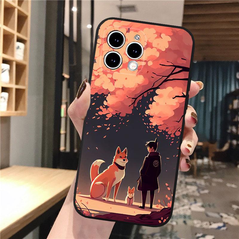 Чехол для телефона с японским аниме-артом для iphone 15 14 Pro Max 13 12 11 Pro Max XSMax XR 12 13 mini 14 Plus Shell
