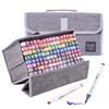 Sanjoki Marker Pen Set, 120 Colors, Soft Brush, Thick and Fine Double-Ended, Hobby Art Supplies, Carrying Case Included