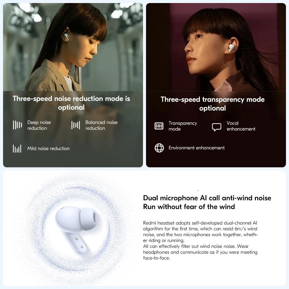 Xiaomi Наушники Redmi Buds 5, 46 дБ, Bluetooth 5.3 TWS с шумоподавлением