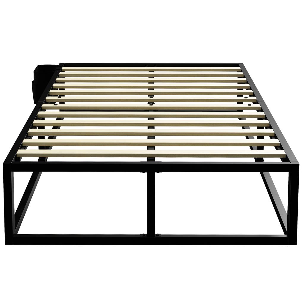12 Slats Metal Platform Bed Frame 3ft Single Bed Frame With Storage Bag And Anti Slip Pads Black