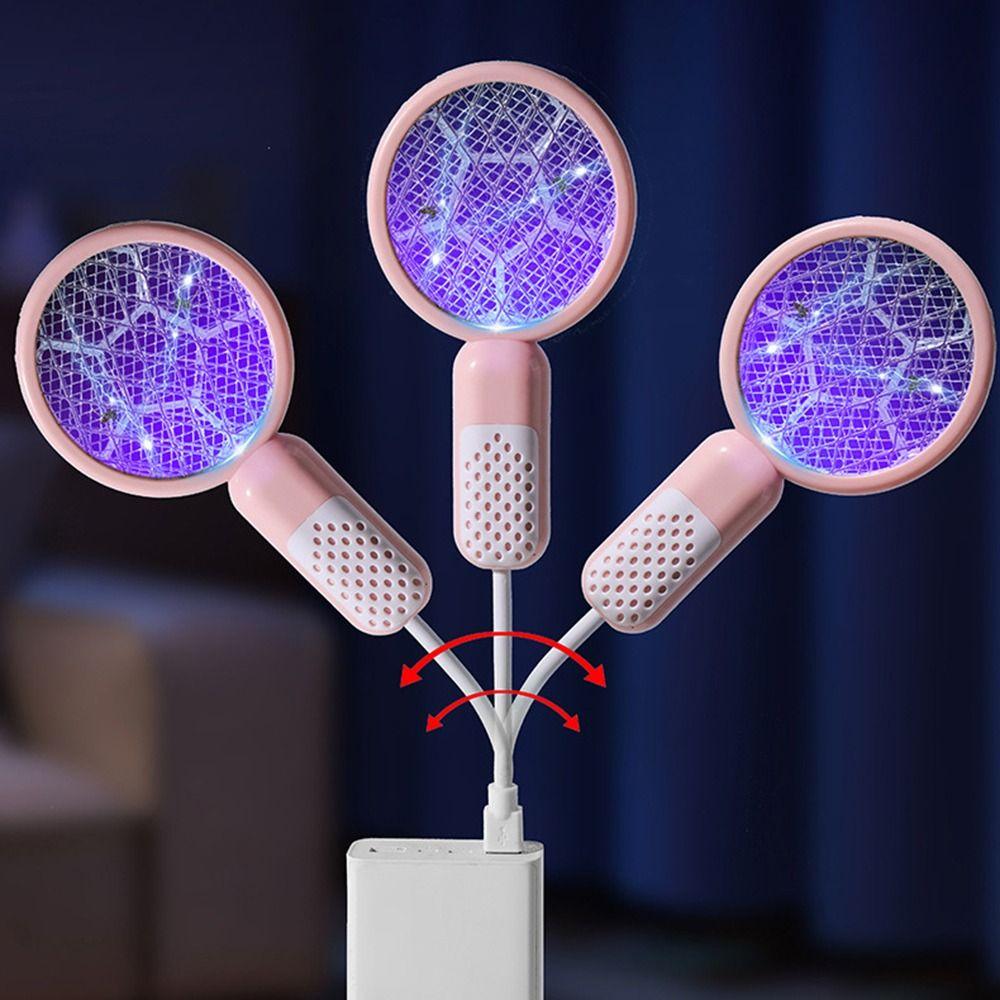 UV Light Insect Racket Mini Fly Bug Zapper Physical Mosquito Trap Racket  Camping