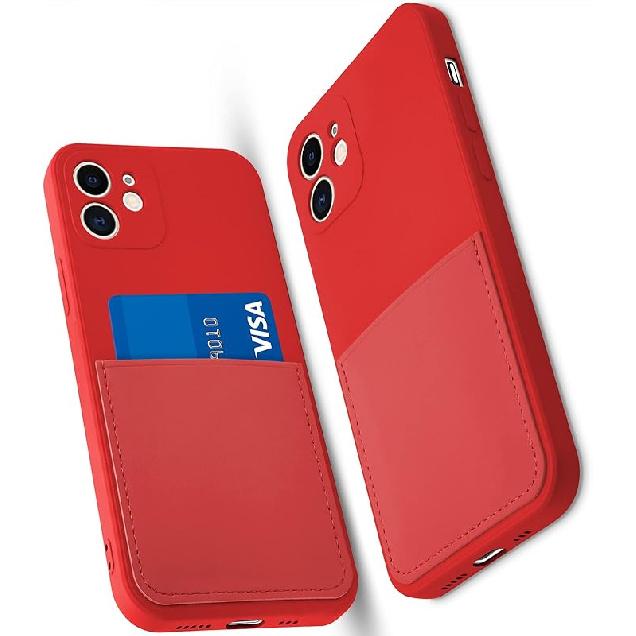 Silicone Wallet Phone Case for iPhone 11 6.1 Inch with Credit Card Holder Pocket, Full-Body Bumper Protection Camera Protect Case (Lavender Gray)