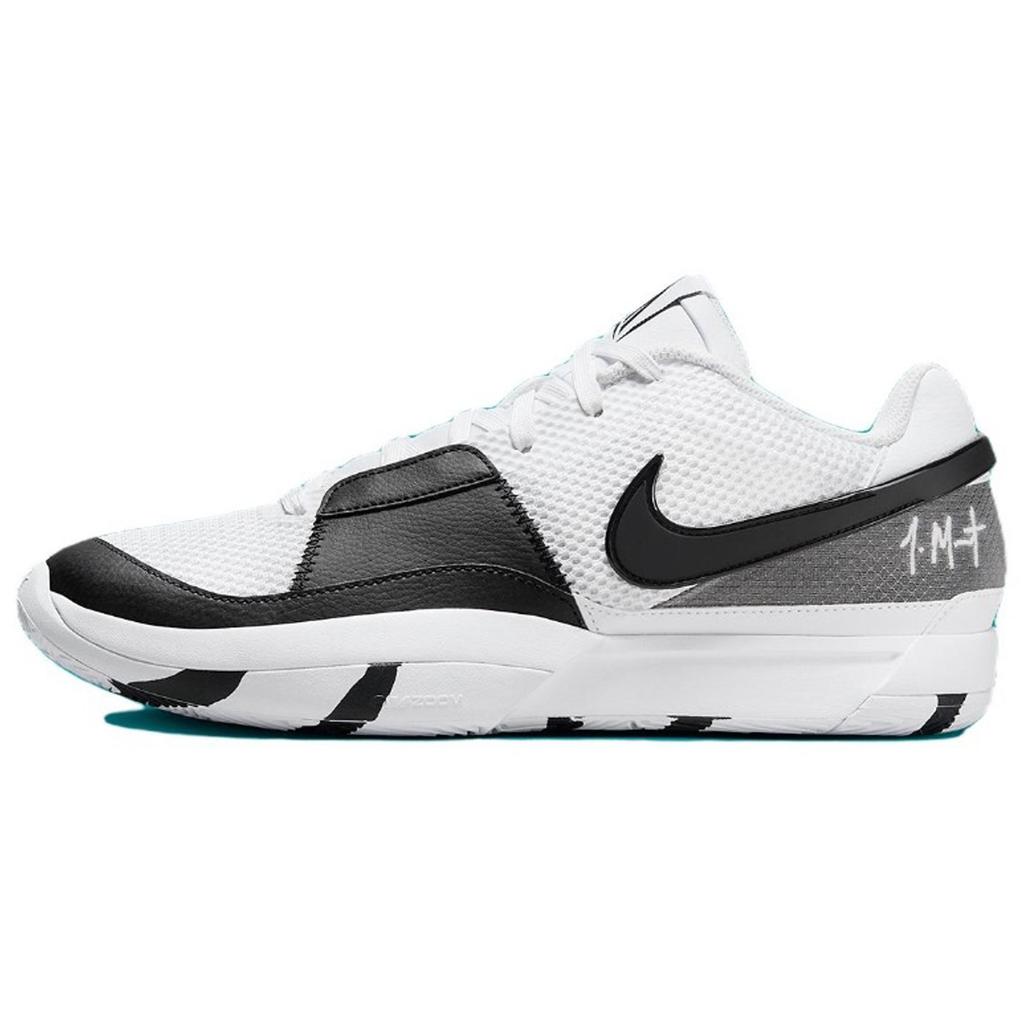 Nike Ja 1 Износостойкие Низкие Баскетбольные Кроссовки Мужские Черно-Бело-Синие Азиатская Версия DR8786-101(КомандаF-)