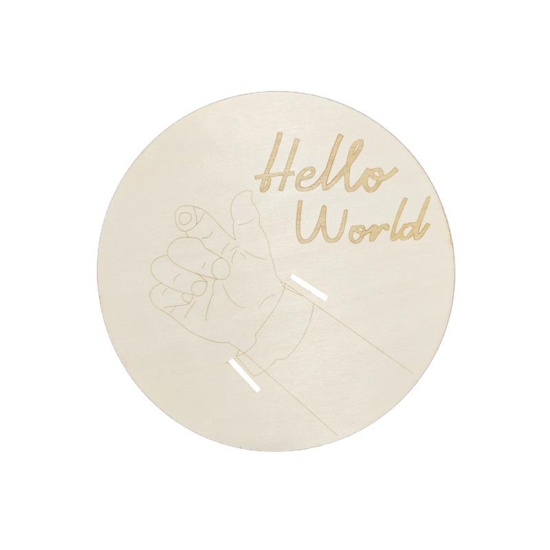 Newborn Baby Wristband Carved Wooden Art Deco Sign - Multi-Purpose Wall Decor For All Mounting Types Timeless Baby Idea Gift