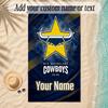 Beach TowelNorth Queensland Cowboys Custom Name Text Personalized Soft Towel for Beach Pool Indoor Home Decor Gift