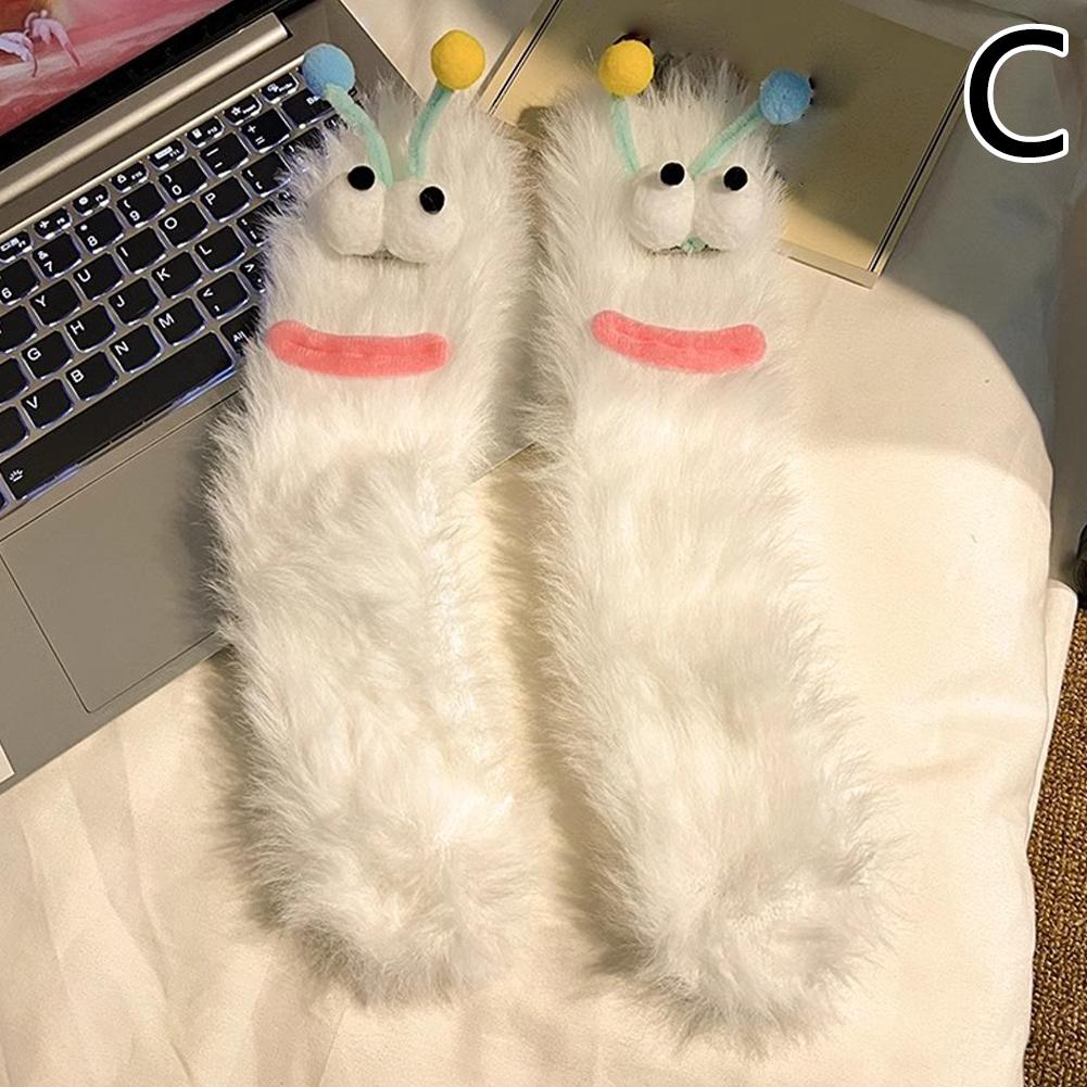1 Pair Funny Ugly Cute Socks With Big Eyes Autumn Winter Plush Floor Socks Couple Sleep Sock Fuzzy Socks Christmas Gifts