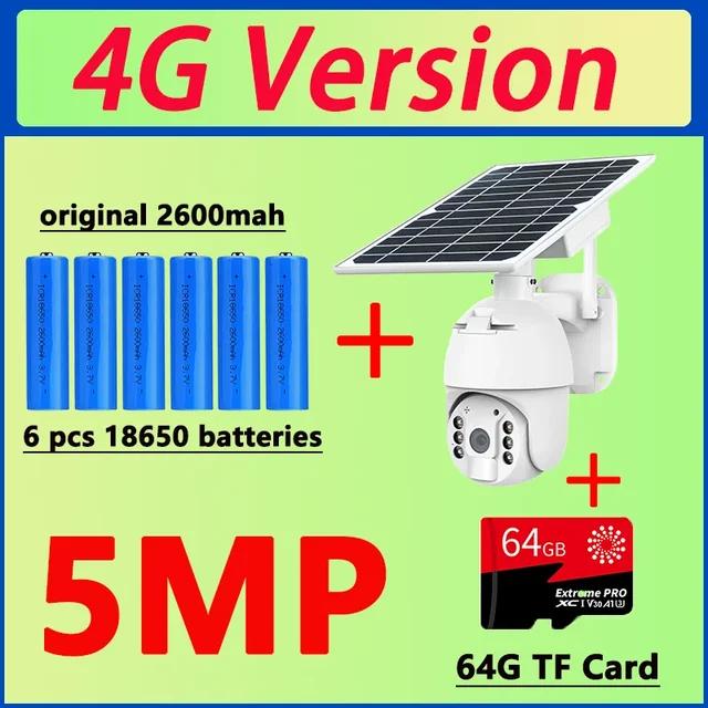 5MP 4G SIM-карта 8W солнечная зарядка наружная IP CCTV WIFI беспроводная безопасность PTZ PIR видеокамера наблюдения за движением