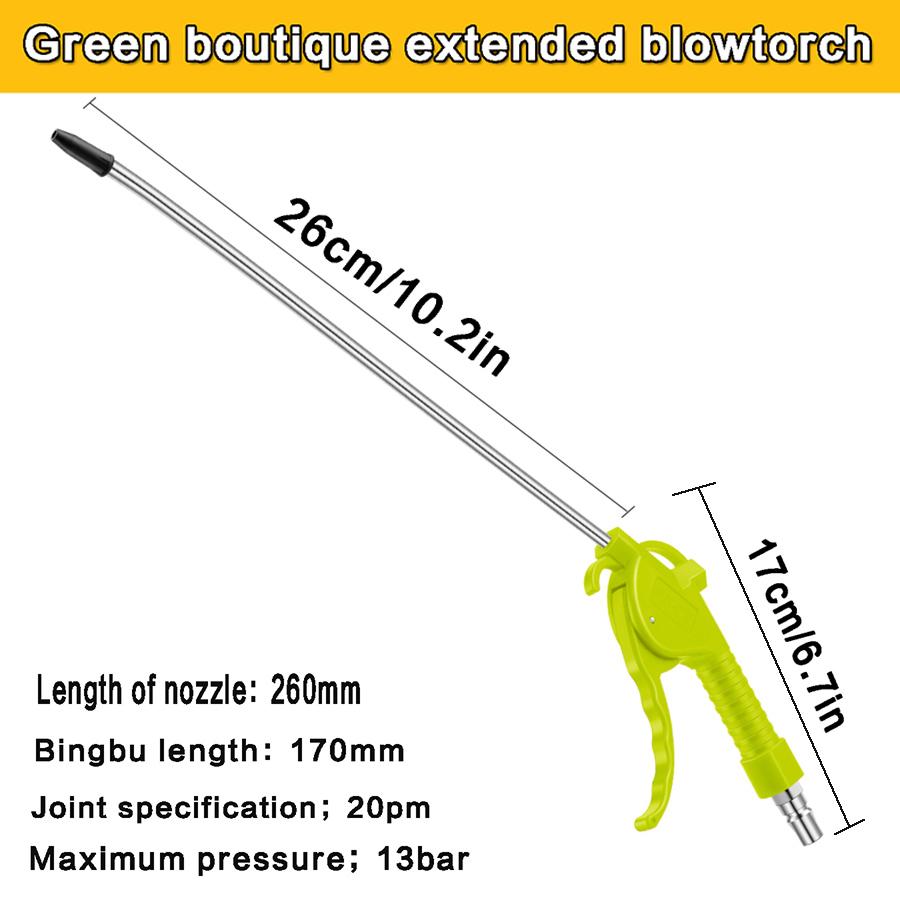 Пневмопистолет с удлиненной угловой насадкой 4" и 10,2", промышленный продувочный пистолет с большим радиусом действия, пневматический инструмент для очистки воздушного компрессора