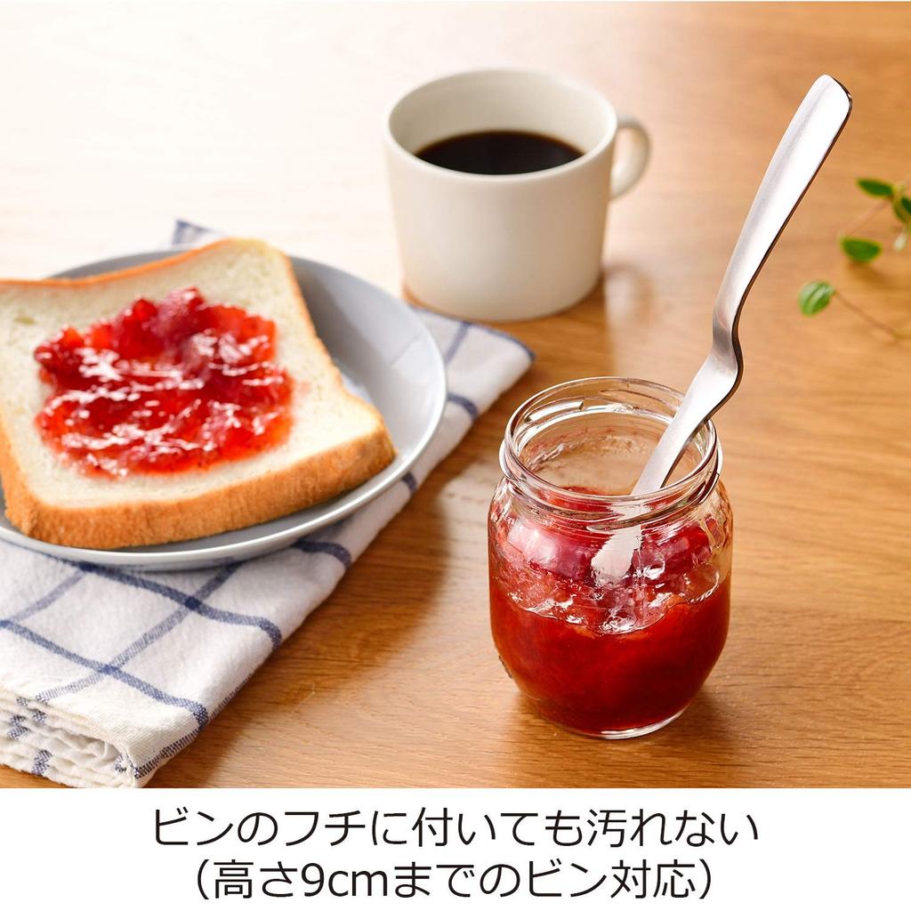 Oaks Raye Jam Spatula Made in LS1565 Table-Friendly Spoon, Silver, Japan,