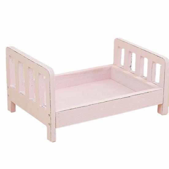 Детская кроватка для фотосъемки, съемный ретро-дизайн, деревянная гладкая поверхность, реквизит для кроватки для новорожденных для фото