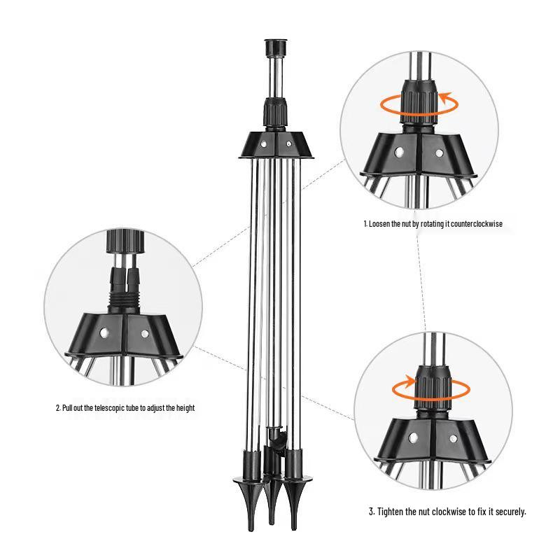 Автоматический вращающийся на 360° садовый дождеватель: Эффективно поливает газоны и сады с помощью прочной распылительной насадки.
